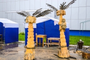 Открытый районный фестиваль деревянной парковой скульптуры "Чудотворцы". Работа мастеров. Сентябрь, 2017