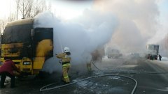 На участке федеральной трассы в Уватском районе произошло возгорание грузовика